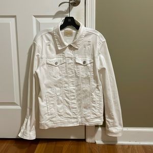 Custom white denim jacket